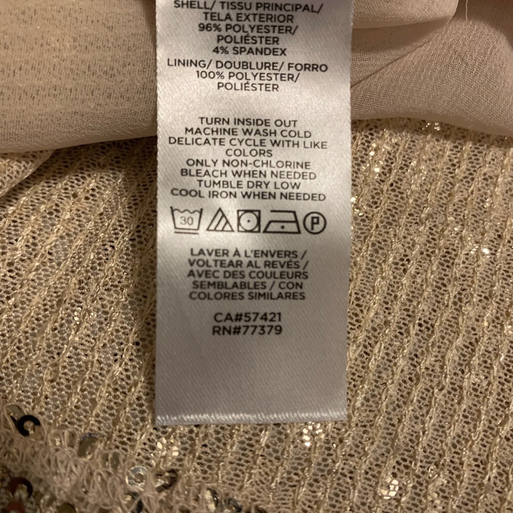 Ann Taylor Ethereal Gold Sequence Tank Cami Size Large - Picture 8 of 11